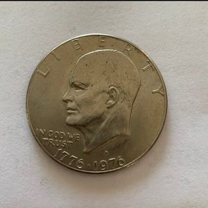 Authentic one dollar coin currency